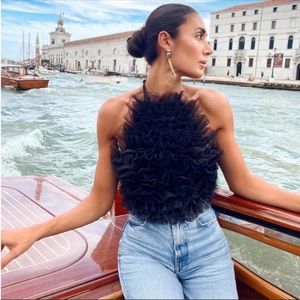 NWT Zara Tulle Halter Top